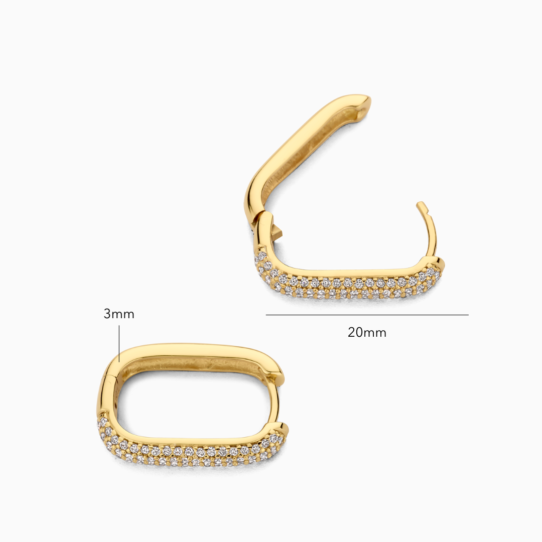 Elegance Pavé Hoops | Weißes Gold